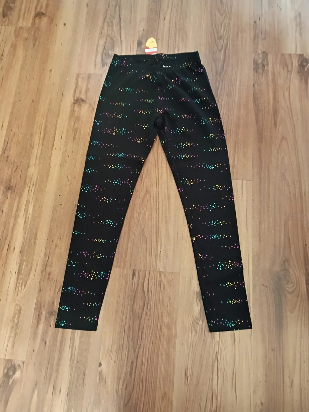 Cat & Jack Black Leggings with Multicolor Dot Sparkle